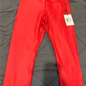 ZYIA Red Metallic Leggings Light-n-Tight